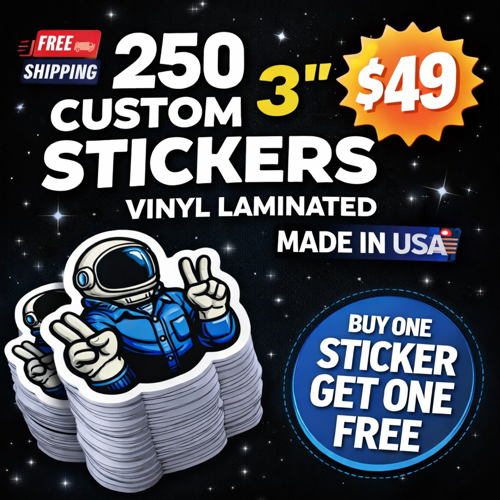250 3" Custom Vinyl Stickers
