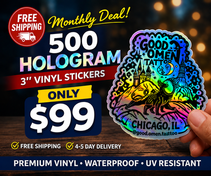 500 3" Custom Holographic Stickers