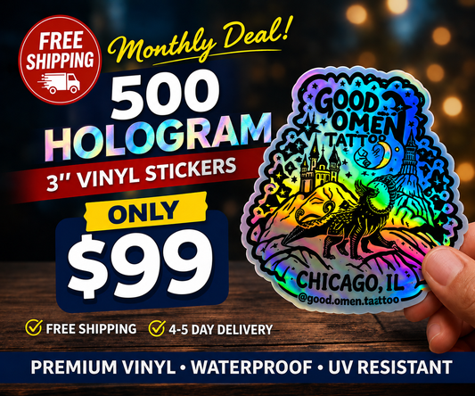 500 3" Custom Holographic Stickers