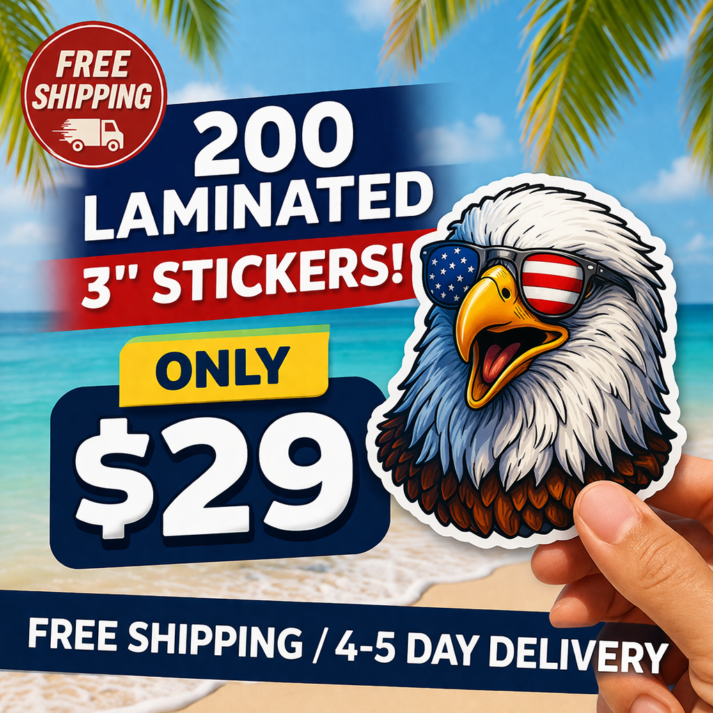 200 3" Custom Vinyl Stickers