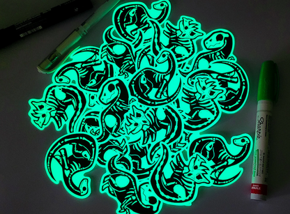 200 3" Custom Glow In The Dark Stickers