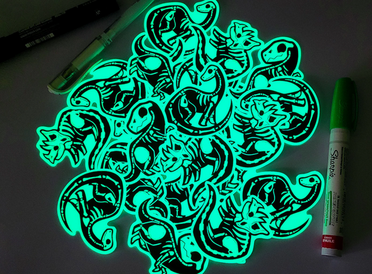 200 3" Custom Glow In The Dark Stickers
